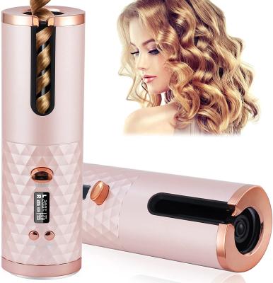 China Wireless Portable Rechargeable Hair Curler USB Wave Curling Curling Iron Fast Heating Rotating Automatic Curling Iron for sale