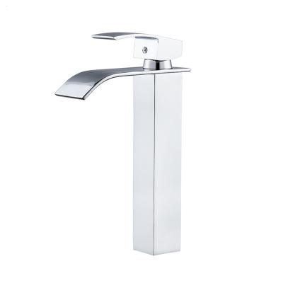 China HOT SALE Bathroom Faucets Durable Chromed Metered Faucets 27cm Square Plated Brass Basin Faucets Pull Down Bathroom Water Faucet for sale