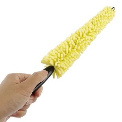 China Car Styling Relay Portable Wash Station Detailing Tools Wash Tire Rim Brush Microfiber Car Wheel Tire Cleaner with Plastic Handle for sale