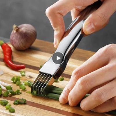 China Food Processors Stainless Steel Spring Onion Cutter Grater Stocked Vegetable Tool Cooking Tools Kitchen Accessories Manual Slicer for sale