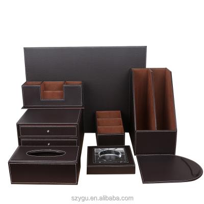 China 6 Stored In 1 Factory New Products Desk Organizer Desk Set Leather for sale