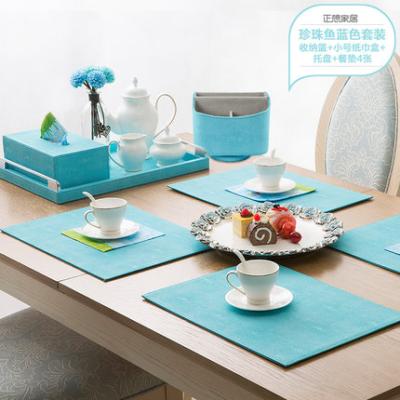 China Durable PU Table Desk Mat Leather Place Mat For Restaurant And Home for sale