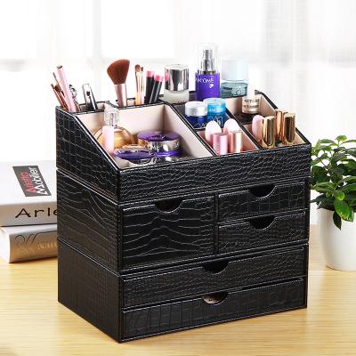 China Viable New Design Clear Makeup Organizer Skin Care Cosmetic Display Case with 3 Drawers Makeup Organizer Cosmetics for sale