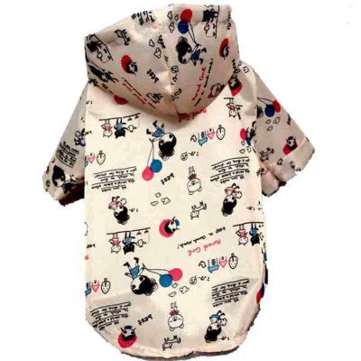 China Cheap Sustainable Cute Pet Raincoat Cartoon Little Doggie Clothes Waterproof Soft Light Weight With Hood for sale