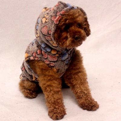 China Pawprint Sustainable Cozy Cozy Dog Pajamas Cheap Small Dog Clothes With Hoodie Doggie Sweater Pet Clothes for sale