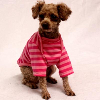 China USA Small Viable Summer Popular Doggie Summer Cute Rose Red Vest Pet Stripe T-shirt Puppy Doggie Clothes For Doggies 6 Sizes for sale