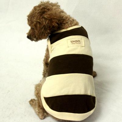 China Fashionable/Practical Summer Fashionable/Practical Doggie Clothes for Doggies of All Sizes Cute Viable 100% Cotton Doggie T-shirt Pet Stripe Vest Chocolate for sale