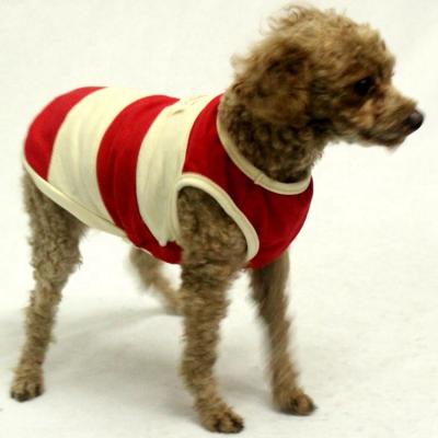 China Cute Viable Red 100% Cotton Doggie T-shirt Pet Stripe Vest Summer Fashionable/Practical Dog Clothes For Doggies Of All Sizes for sale