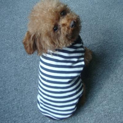 China S411 Viable Customized Adorable Fashionable Striped Dog Shirt T-shirt Breathable Basic Dog Vest For Pet Apparel Puppy Sweatshirt for sale