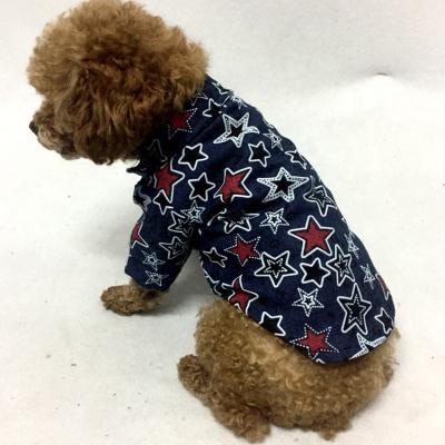 China Sustainable Pet Apparel Dog Shirt for Big Bellies Jeans in 5 Star Style in Blue/Red Dog Party Shirt for sale