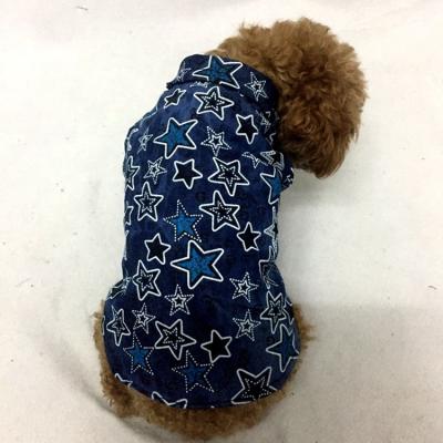 China Sustainable Pet Apparel Dog Shirt for Big Bellies Jeans in 5 Star Style in Blue/Red Dog Party Shirt for sale