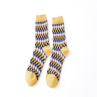 China Colorful Anti-Fault Woolen Socks With Stripe Women Winter Thicken Cashmere Socks for sale