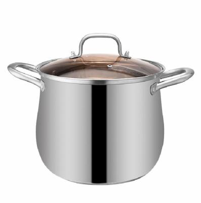 China Sustainable 2 Layer Kitchen Pots Sets Cooking Stock Pot With Steam Metal Stainless Steel Pots With Glass Lid for sale