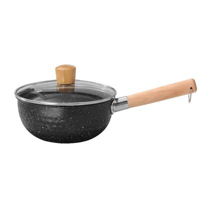 China Newest Sustainable Kitchen Cookware Milk Water Based Non-stick Medical Stone Coating Pot With Detachable Handle for sale