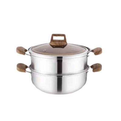 China Larger Viable View Image Add To Compare Share 24 26 28cm Stainless Steel Kitchen Metal Pot Soup Hot Pot Cooking Pot Cookware For Indu for sale