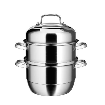 China Sustainable Wholesale Commercial 28cm 30cm 32cm 34cm Double Boiler Stainless Steel Steamer Steamer Pots for sale