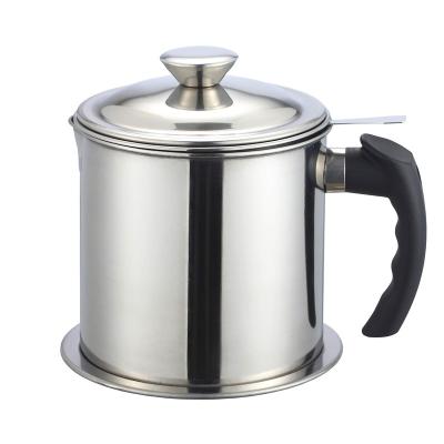 China Kitchen Frying Oil Separator Heatable Filter Pot Can Frying Oil Strainer Container Bacon Grease Container Stainless Steel Oil Pot for sale