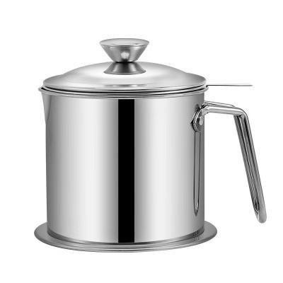 China Home Kitchen Metal Oil Purifier Pot Heatable Stainless Steel Oil Filter Pot With Handle Plastic Oil Pot for sale