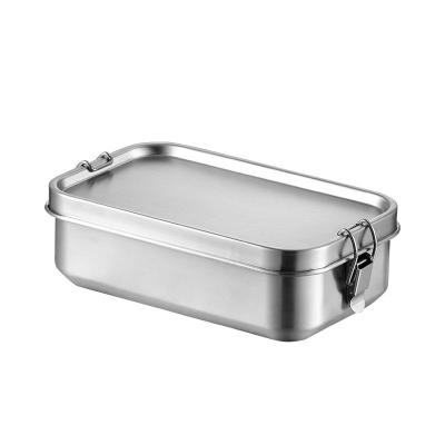 China BPA Stainless Steel Bento Container Lunch Boxes Eco-Friendly Rectangular Heatable Bamboo Box Free Stackable Metal Lunch Box for sale