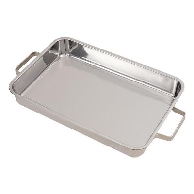 China Disposable Hot Sale Food Grade Metal Stainless Steel Pot Oven Tray Bread Cake Serving Mold Sheet Paddle Dish for sale