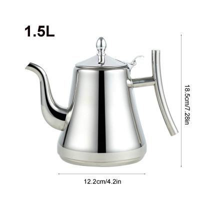 China Viable Hot Sale Kitchen 304 Stainless Steel Teapot Drinkware Stovetop Tea Maker Blooming Mirror Polished Teapot for sale