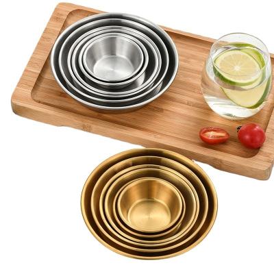 China 2022 Kitchen Accessories 304 Stainless Steel Plate Food Bowl Viable Hot Selling Steel Dinner Dish for sale