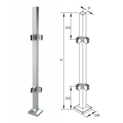 China Easy Installation German Craft Railings Fittings Railings Stainless Steel Balustrade Post Design With Glass Clamp for sale