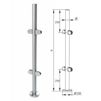 China German Glass Railing Easy Glass Frameless Stair Railing Easy Post Craft Post Installation Bluastrade Modern Stainless Steel ISO9001 for sale