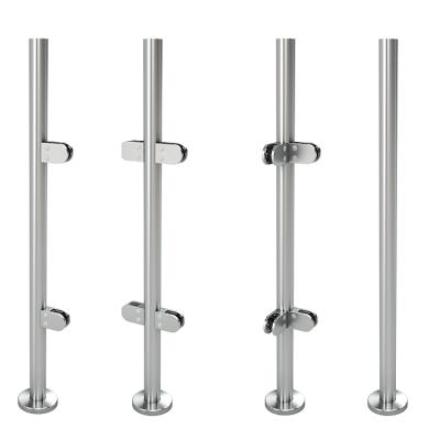 China Hot sale German craft sale balcony rail stainless steel stair railing easy glass balustrade post glass balustrade railing post for sale