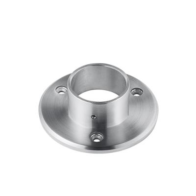 China Top Exterior Neck Wall Clamp Stainless Steel Handrail Pipe Mounting Floor Flange With 3 Mounting Holes for sale