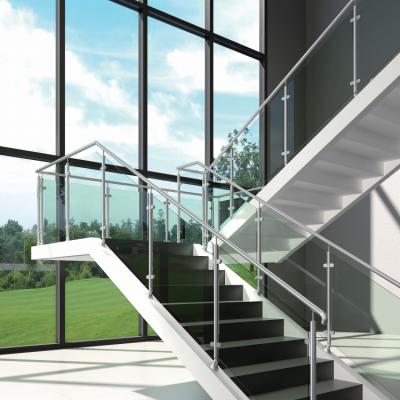 China Easy Installation Accessories Glass Balustrade Handrail Stair Railing Stair Wall Metal Hardware Stainless Steel Top Rail For Home Stairs for sale