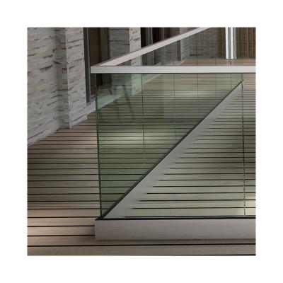 China Safety aluminum railings metal profile aluminum frameless flange u channel easy installation glass balustrade for sale