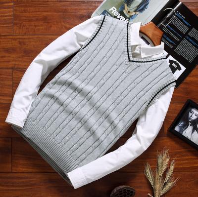 China Anti-pilling 2020 winter men sleeveless knit cotton sweater vest for men for sale