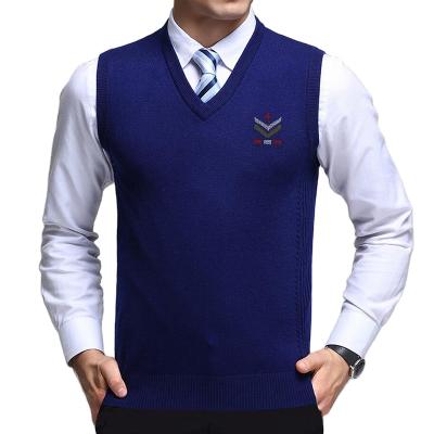 China Anti-pilling manufacturer supply custom logo winter men knit sweater sleeveless sweater vest for men for sale