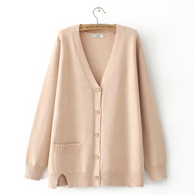 China Women Plus Size Autumn Winter V-Neck Anti-Wrinkle Outwear Thick Cardigan for sale