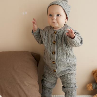 China Long Sleeeves Supply Custom Cotton Newborn Babies Boys Unisex Clothing Jumpsuit Sweater Knitted Romper for sale