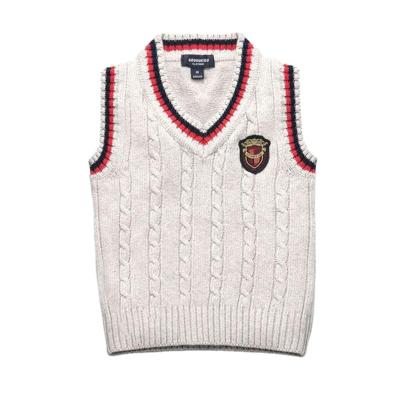 China 2017 Autumn Anti-pilling Sweater For Boys , Boy Sleeveless Plain Knit Pullover Sweater Vest for sale