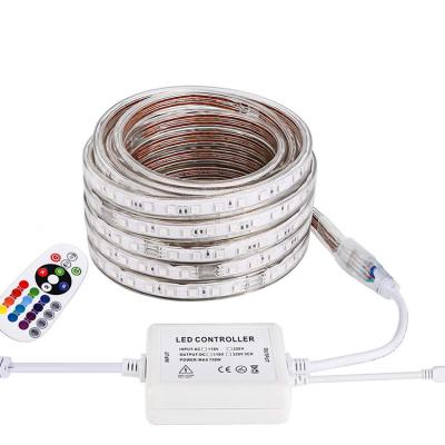 China Indoor and Outdoor 5050 RGB LED Strip IP65 No DC220V LED Waterproof Light 60 LED/M for sale