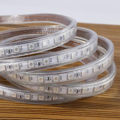 China Best price indoor and outdoor 60 LED per meter 100m/roll LED strip light 220-240v waterproof SMD 5050 RGB flexible led for sale