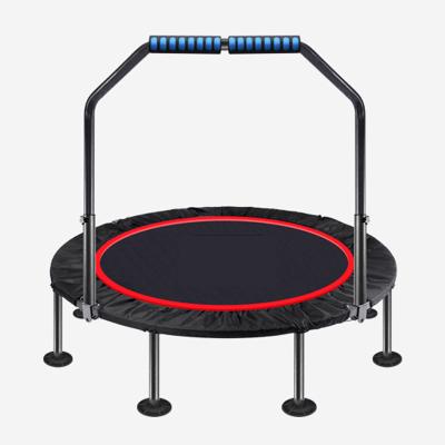 China Folding Trampoline Mini Fitness Rebounder Adjustable Foam Foldable Handrail Child Adults Exercise Trampoline for sale