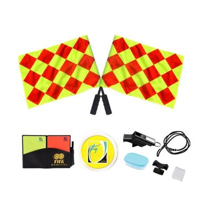 China PVC Professional Soccer Referee Equipment Red and Yellow Card Whistle Edge Patrol Flag Edge Pick Football Training Equipment for sale