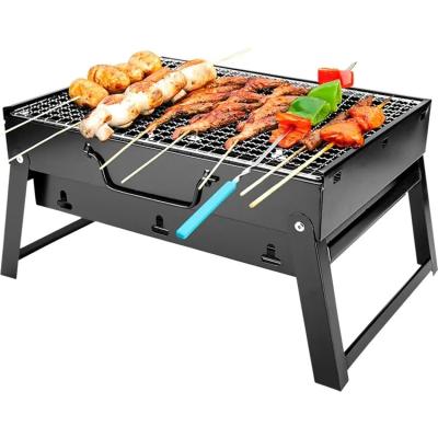 China Portable Outdoor Folding Notebook Charcoal BBQ Grill Portable Folding BBQ Tabletop Grill for sale