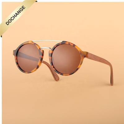 China Eyewear 2022 Bamboo Temples Arms PC Eco-friendly Wooden Sunglasses Acetate Sunglasses Fashion Logo Fashion Mirror Custom Made for sale