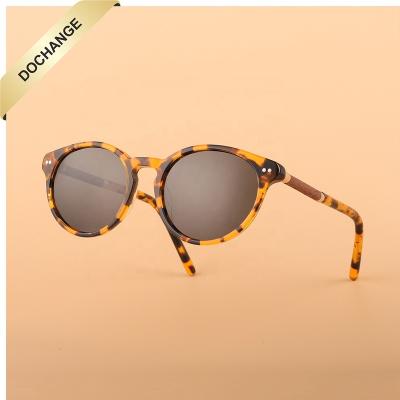 China New Fashion Acetate Sunglasses Fashion Sunglasses Temples Eyewear Wooden Arms Luxury Eco-friendly Logo Fashion Mirror OEM Spring Frame Style for sale