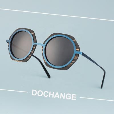 China 2022 Fashion Sunglasses Metal Wood Sunglasses Polarized WoodTemples Eyewear Custom Logo Fashion High Quality Arms Eco-friendly for sale