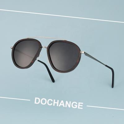 China 2022 Top QualityEyewear Eco-friendly Fashion Sunglasses Metal Wood Sunglasses Custom Logo Fashion Mirror OEM Spring Frame for sale