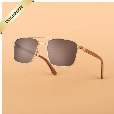 China 2022 Sunglasses Fashion Eyewear Temples Eyewear Titanium Bamboo Arm Sunglasses Custom Logo Fashion OEM ODM for sale