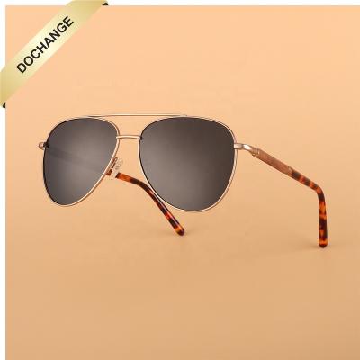 China Custom Logo Fashion Mirror Sunglasses 2022 Fashion Temples Eyewear Bamboo Arm Titanium Wood Eyewear Custom Logo OEM for sale