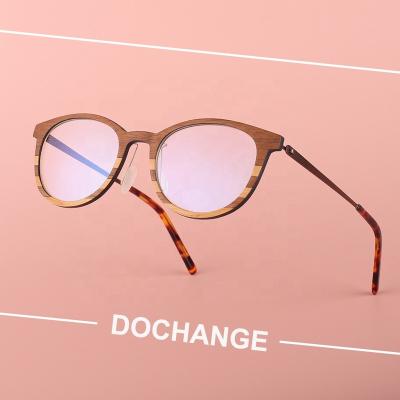 China OEM Spring Logo Mirror Carbon Optical Frame 2022 Bamboo Eyewear Eco-friendly Glasses Multilayer Wood Custom Style DOCHANGE for sale