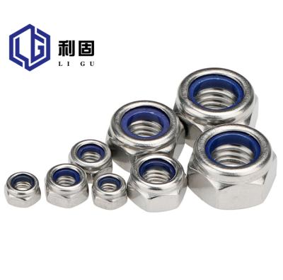 China Heavy Industry Wholesale 304 Stainless Steel Nylon Self Locking Locknut Lock Nuts For Fastener Locking for sale